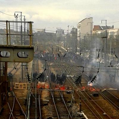 5 avril 2016 - Rennes - Envahissement des voies ferrées.